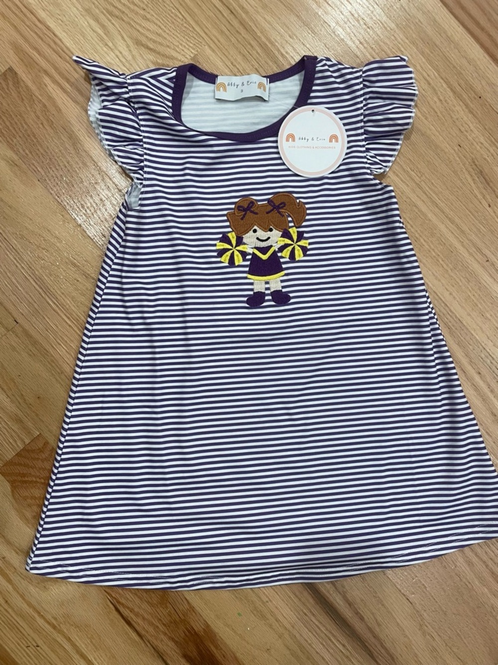 LSU inspired Girls' Purple Striped Cheer Dress